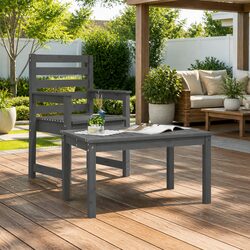 Reliable Grey Garden Table 82.5x50.5x45cm for Outdoor Dining