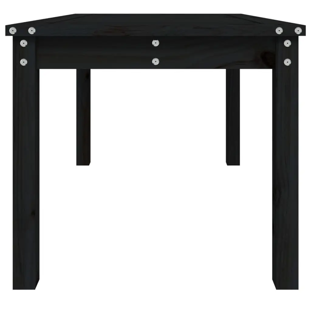 Garden Table Outdoor Dining Furniture Solid Wood Pine Black 82.5x50.5x45cm