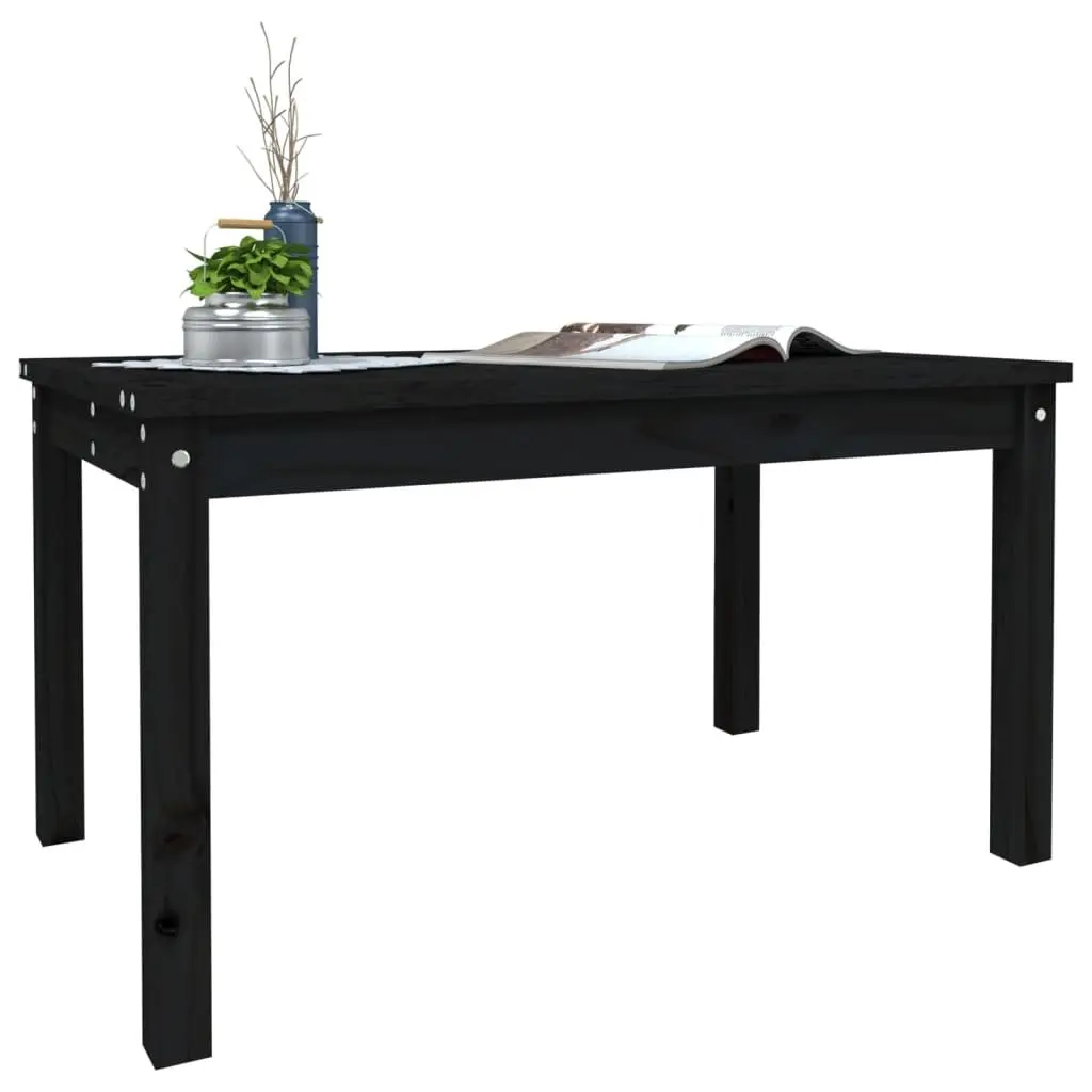 Garden Table Outdoor Dining Furniture Solid Wood Pine Black 82.5x50.5x45cm