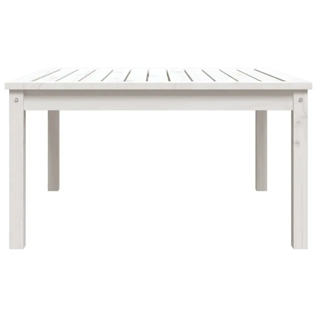 Garden Table Outdoor Dining Furniture Solid Pine Wood 82.5x82.5x45cm White