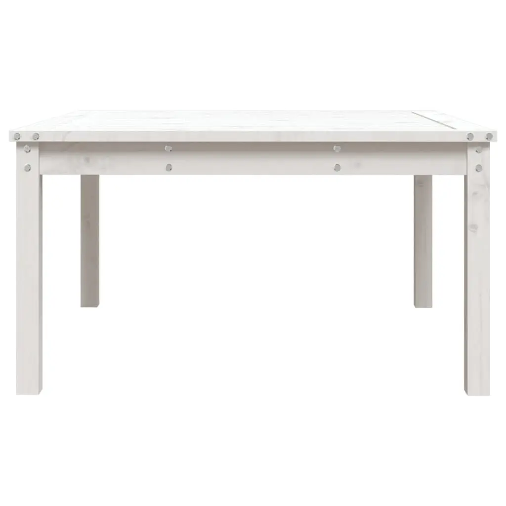 Garden Table Outdoor Dining Furniture Solid Pine Wood 82.5x82.5x45cm White