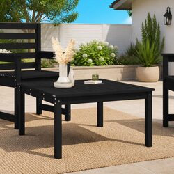 Sturdy Black Pine Wood Table for Your Garden