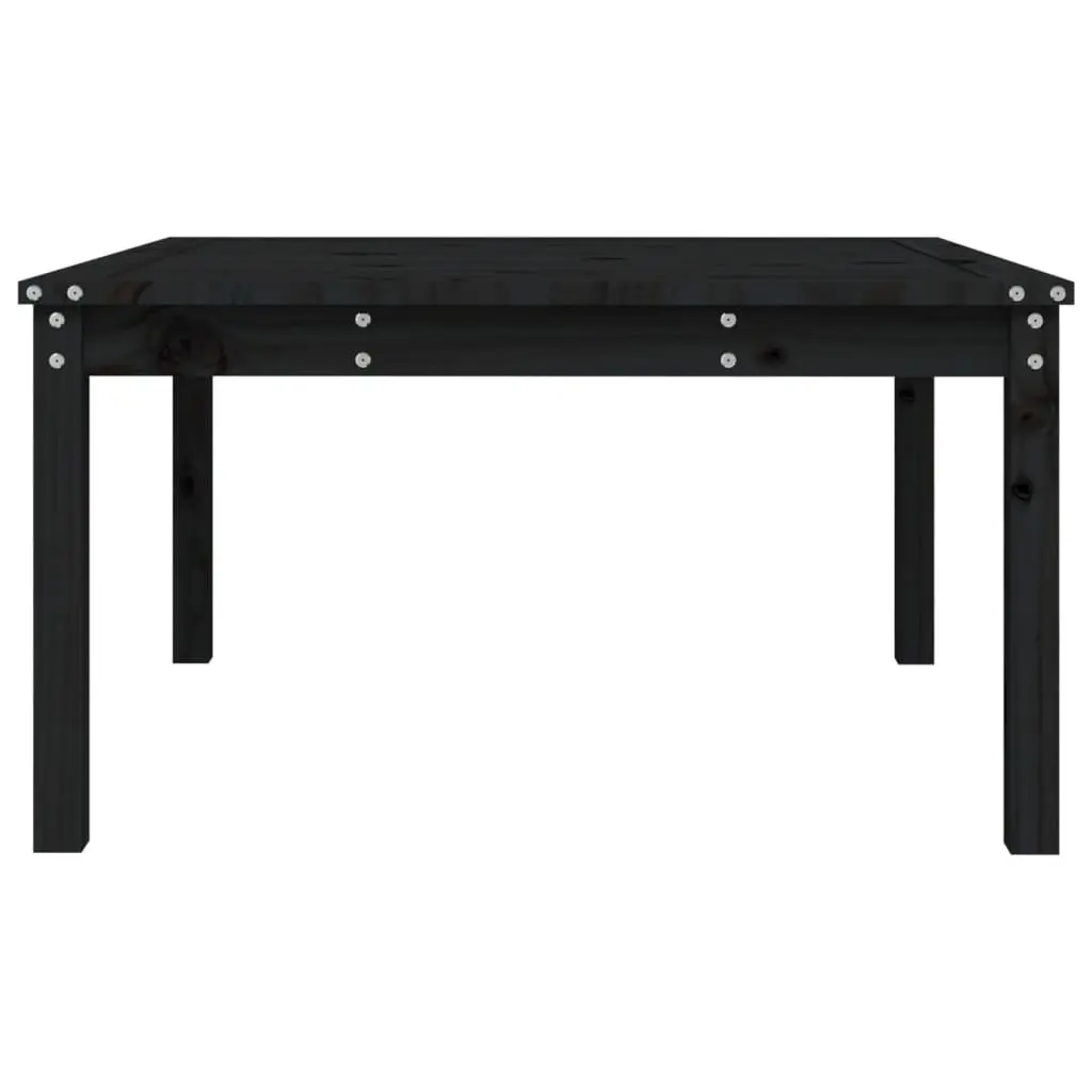 Garden Dining Table Outdoor Patio Furniture Black Solid Wood Pine 82.5x82.5x45cm