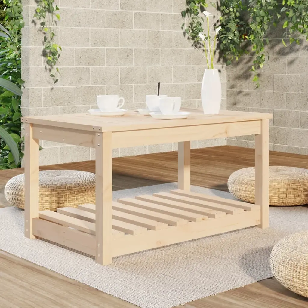 Solid Wood Garden Table Outdoor Dining 82.5x50.5x45cm Brown