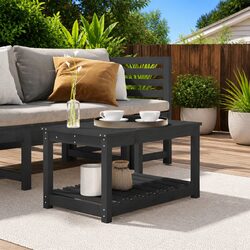 Reliable Grey Wooden Garden Table with Open Shelf Storage