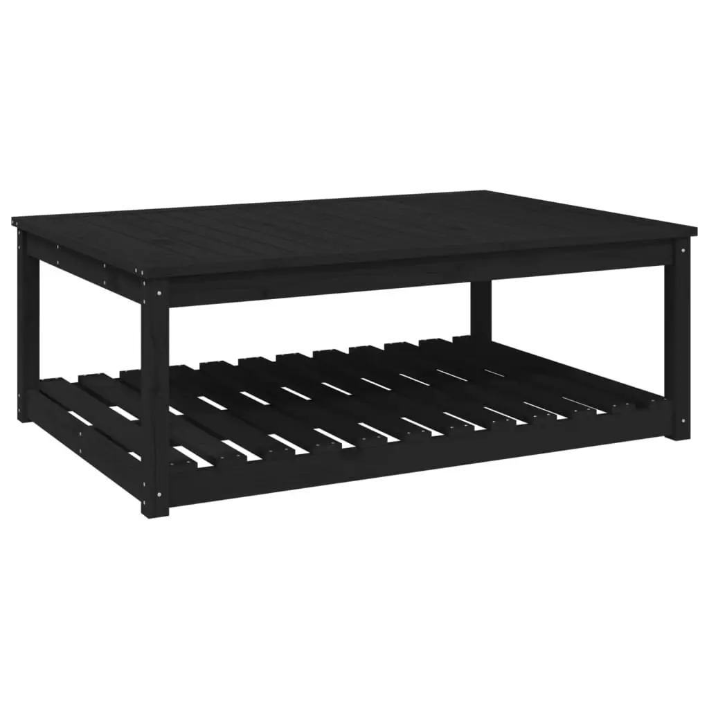 Black Solid Wood Garden Table 121x82.5x45cm