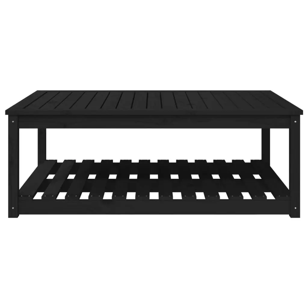 Black Solid Wood Garden Table 121x82.5x45cm