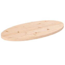 Solid Pine Wood Oval Table Top 70x35cm Natural Brown Replacement Surface