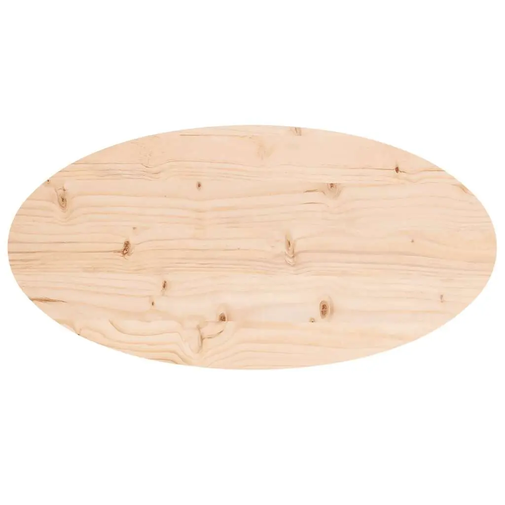 Solid Pine Wood Oval Table Top 70x35cm Natural Finish