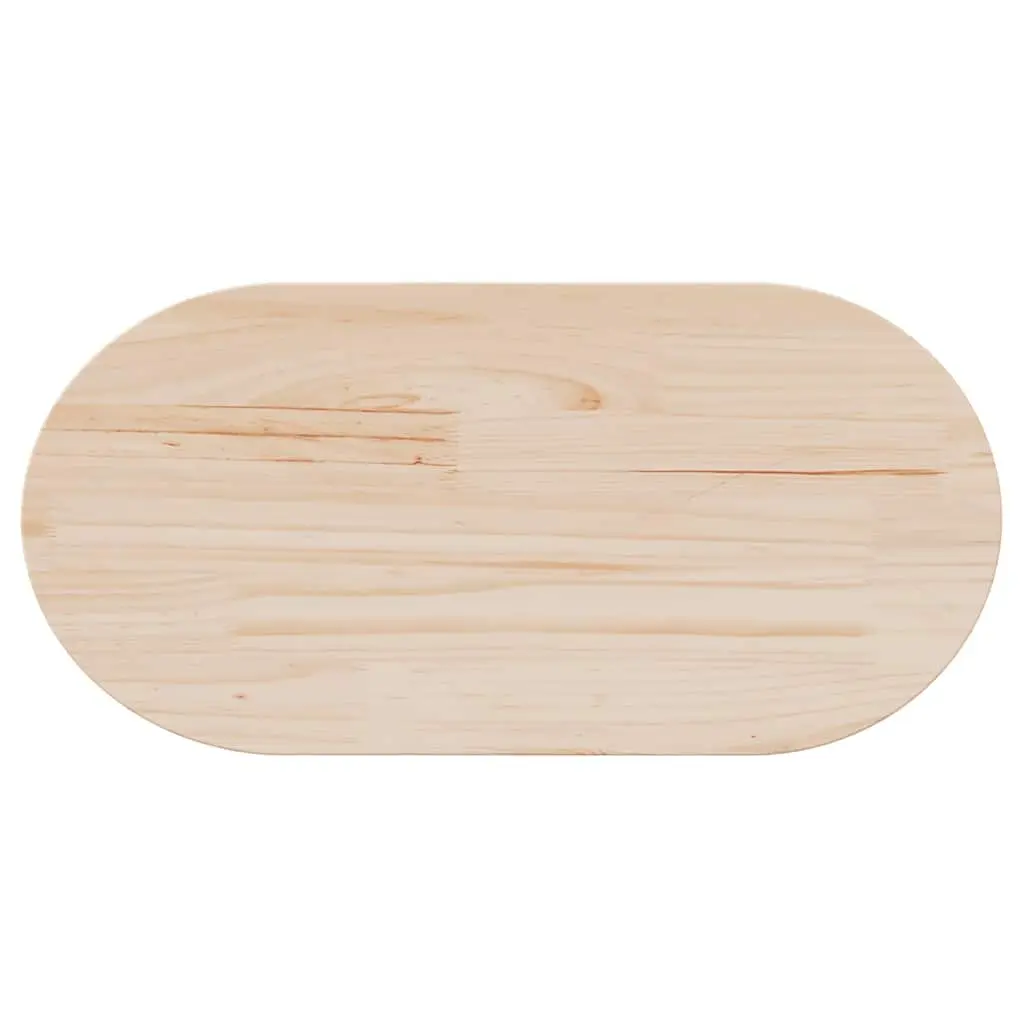 Solid Wood Pine Oval Table Top 60x30x2.5 cm Brown Coffee Side Furniture Board