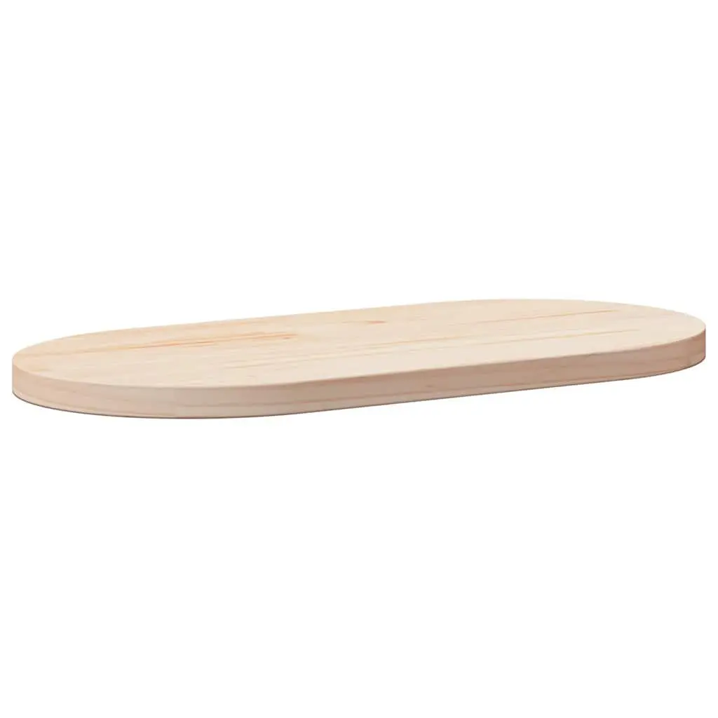 Solid Pine Wood Table Top Replacement Surface 70x35cm Oval Brown