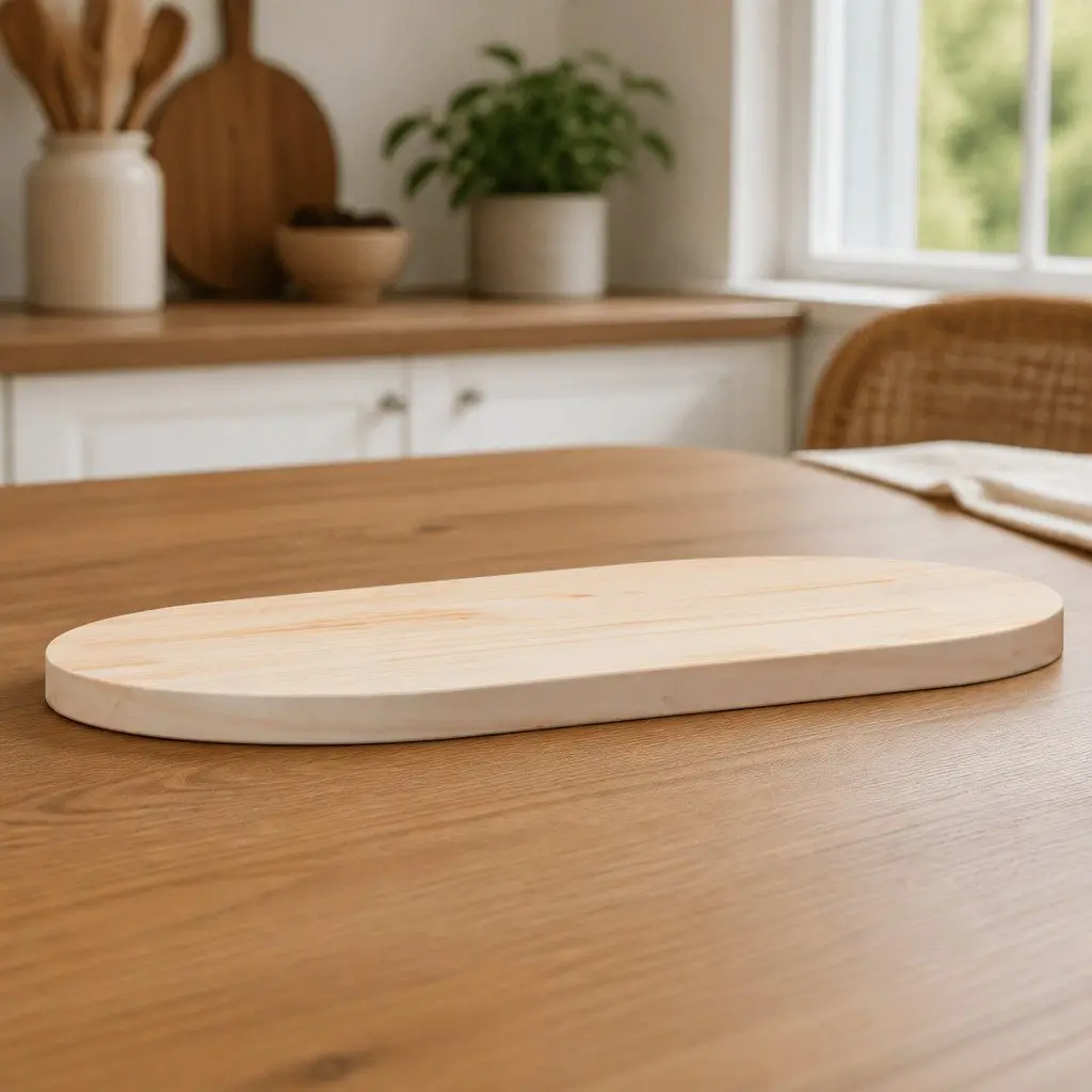 Solid Wood Pine Oval Table Top for Custom Use