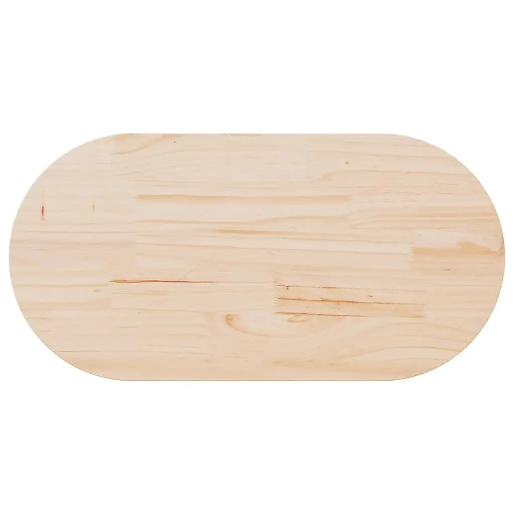 Solid Pine Wood Oval Table Top 100x50x2.5 cm