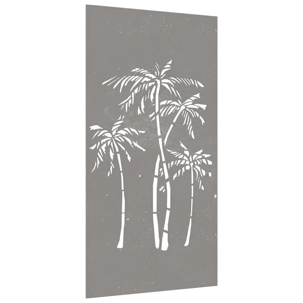 Garden Wall Decoration 105x55 cm Corten Steel Palm Tree Design Outdoor Metal Art