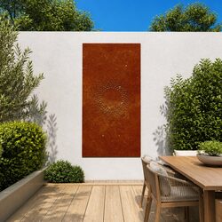 Corten Steel Garden Wall Art: 105x55 cm with Sun Design