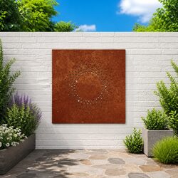 Durable Garden Wall Art Decoration 55x55 cm in Corten Steel