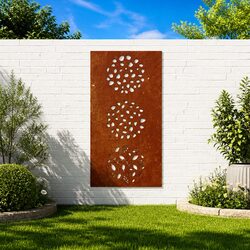 Garden Wall Decoration 105x55cm Corten Steel Leaf Design Outdoor Metal Art