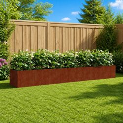 Reliable Corten Steel Raised Garden Bed Planter 280x40x40cm