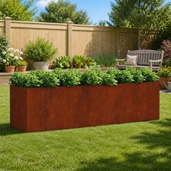Quality Raised Garden Bed in Corten Steel 280x80x80 cm