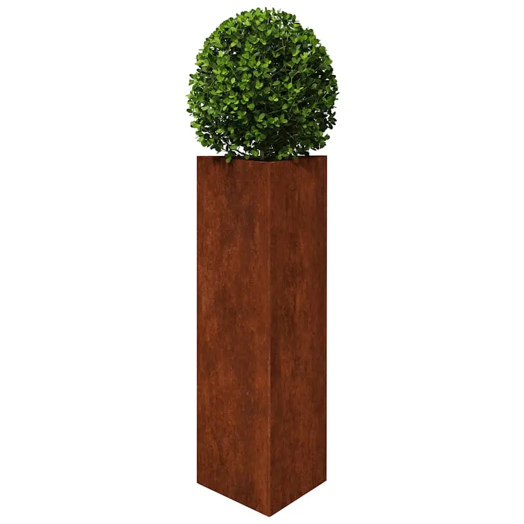Garden Planter Box Corten Steel Large Outdoor Pots 30x26x75cm Brown