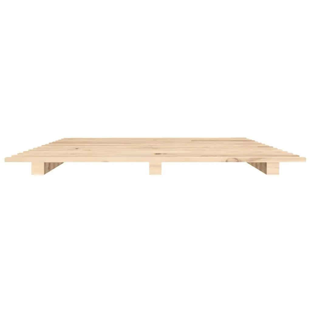 Solid Wood Bed Frame 90x190 cm Slatted Base Brown