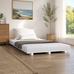 Reliable Solid Pine Bed Frame 90x190 cm in White