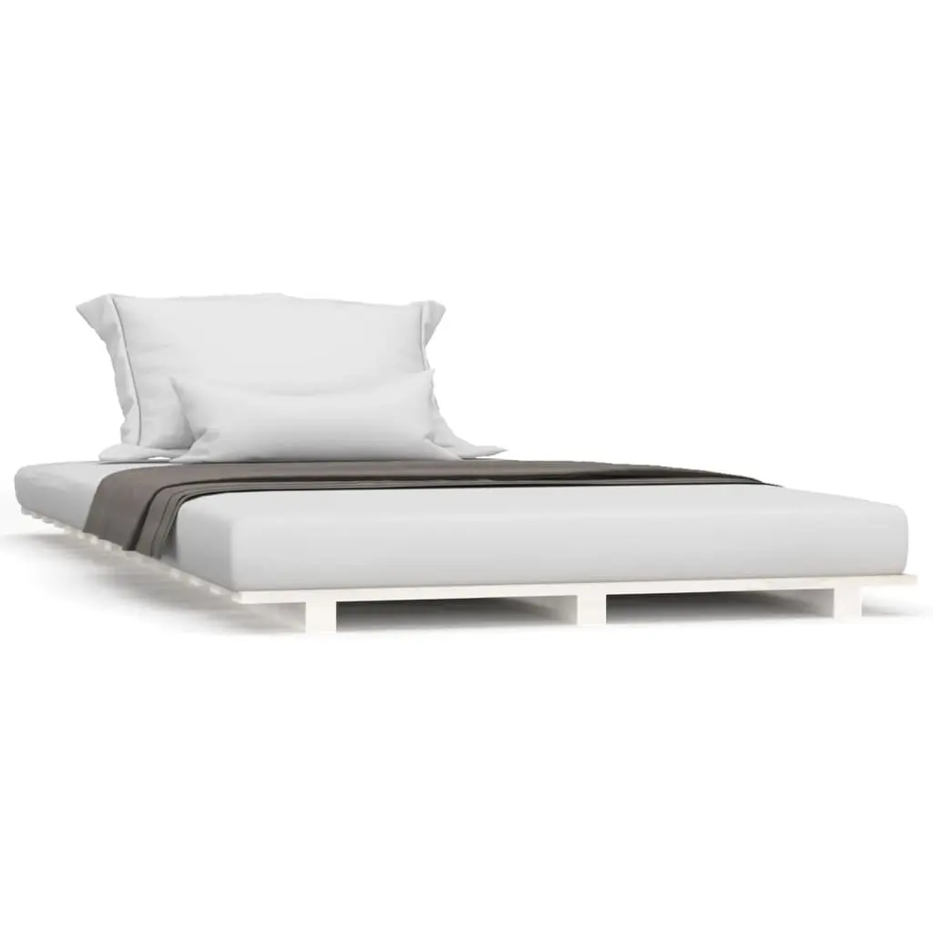 Solid Pine Bed Frame 90x190 cm in White