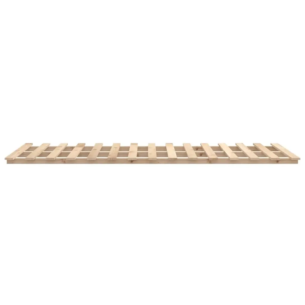 Bed Frame 135x190 cm Solid Pine Wood Slatted Base Bedroom Furniture Brown
