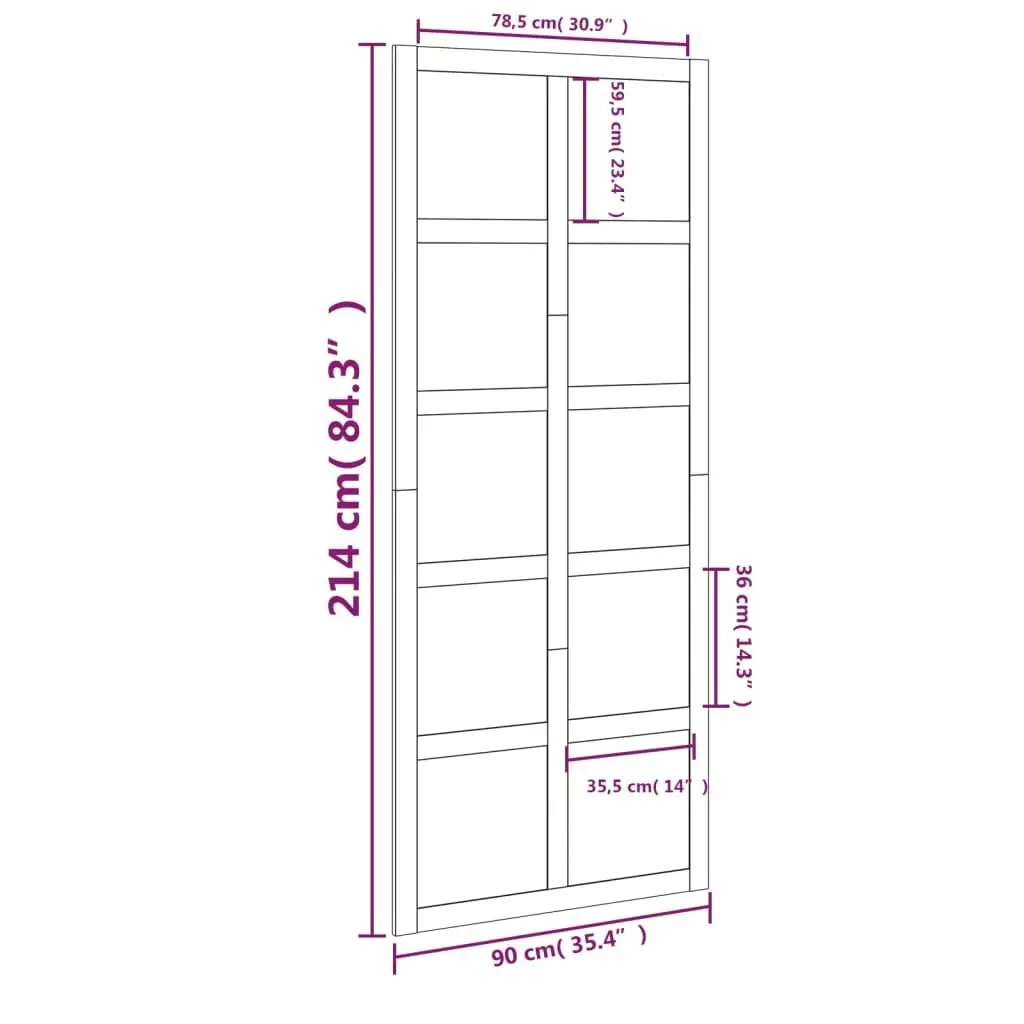 Barn Door Sliding Door 90x1.8x214 cm Solid Pine Wood Brown