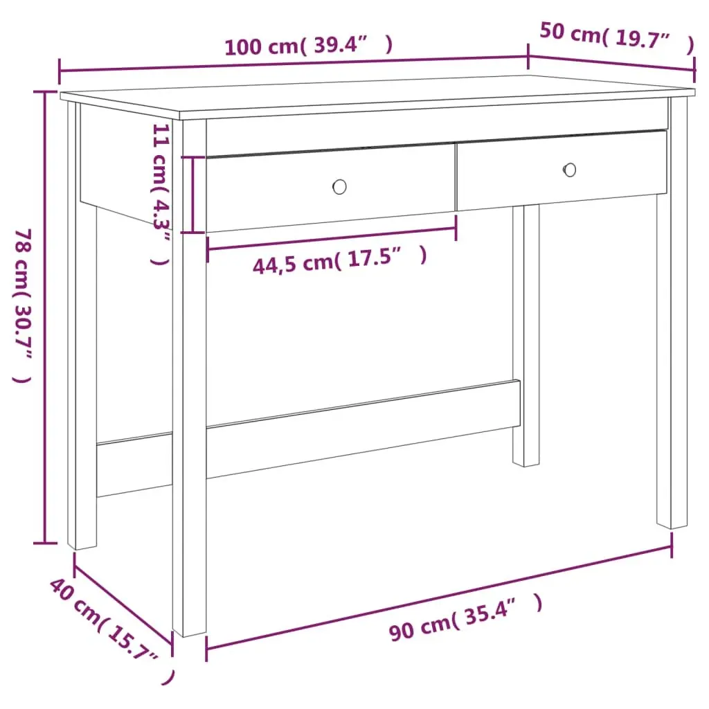 Solid Pine Desk with Ample Storage Solutions