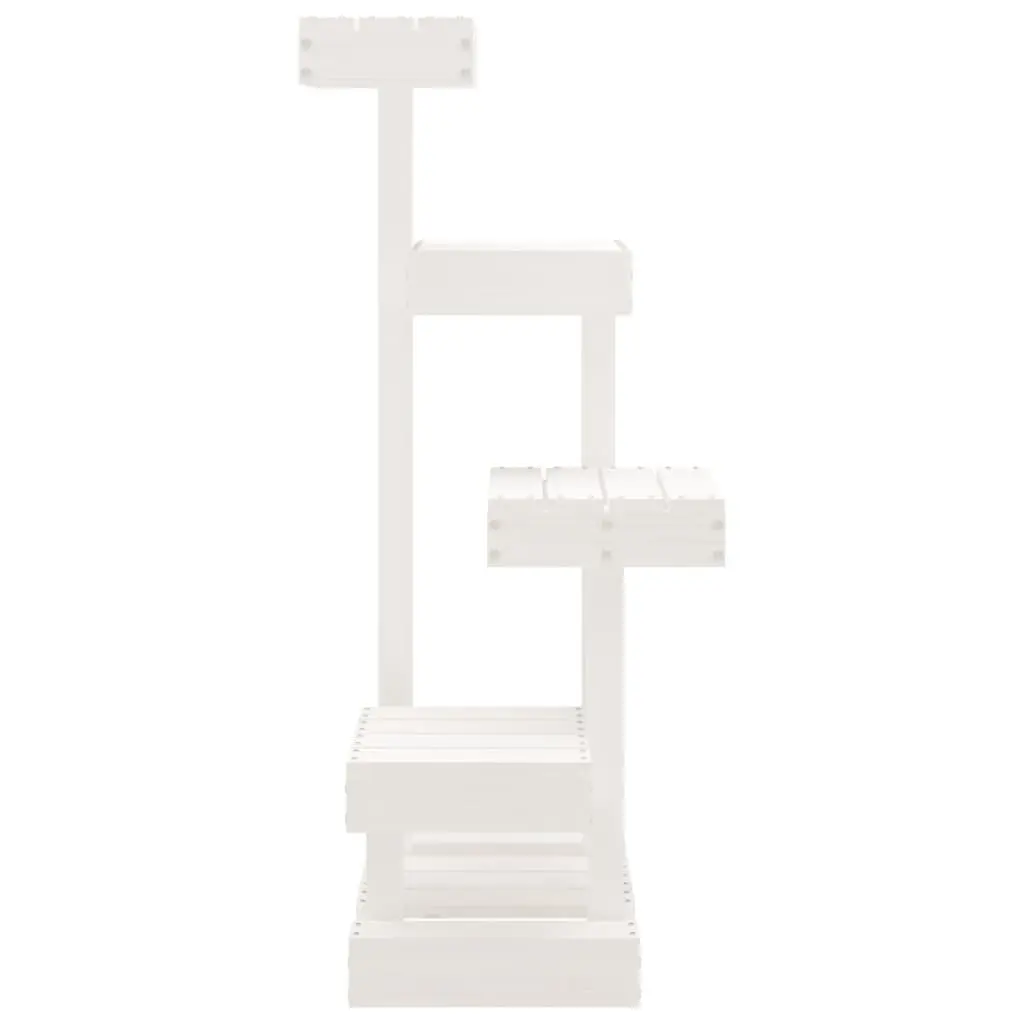 Cat Tree Multi-Level 4 Platform White Solid Pine Wood