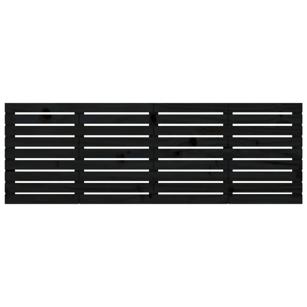 Wall Headboard Black 186 cm Solid Pine Wood Bedroom Bed Header Board