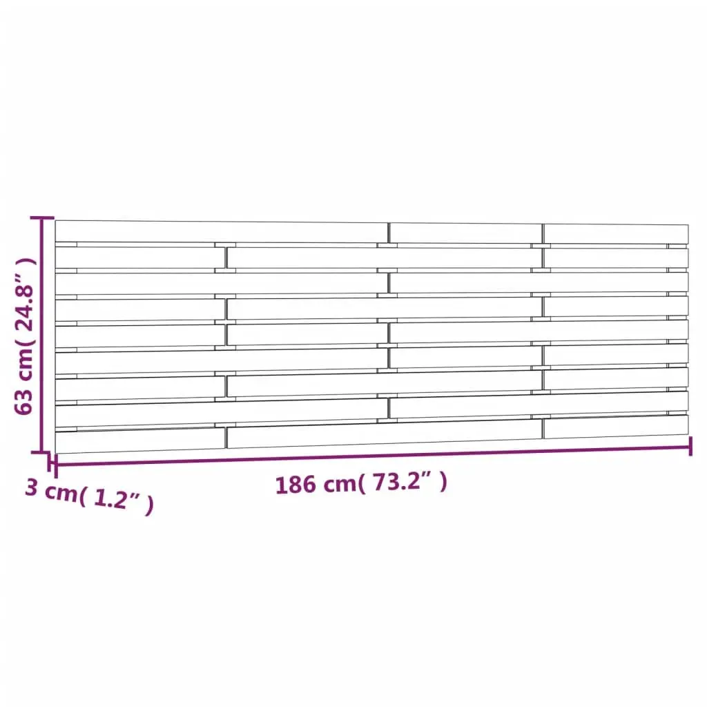 Wall Headboard Black 186 cm Solid Pine Wood Bedroom Bed Header Board
