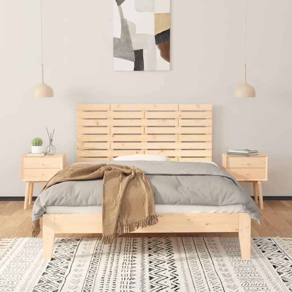 Wall Headboard 141 cm Solid Wood Pine Brown Bedroom Backrest Mount