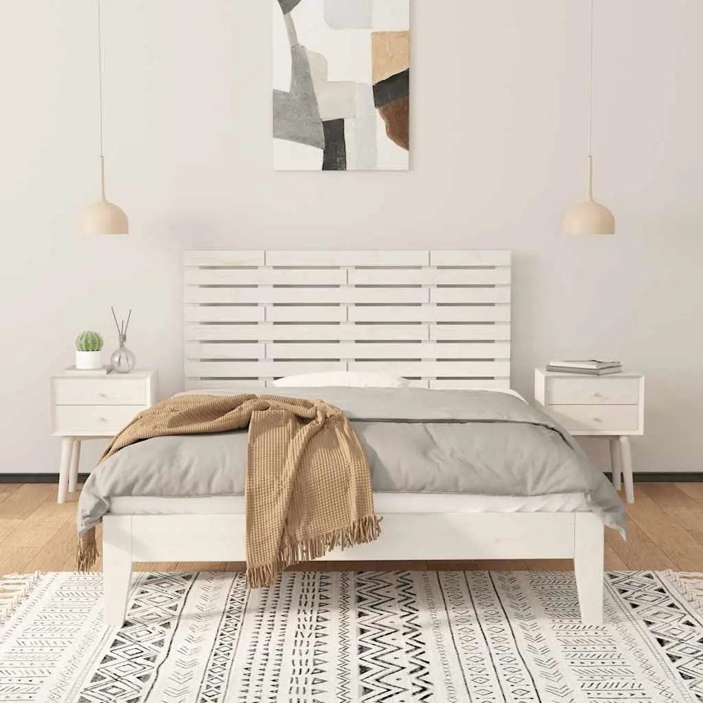 Wall Headboard 141cm White Solid Pine Wood Bedroom Bed Head