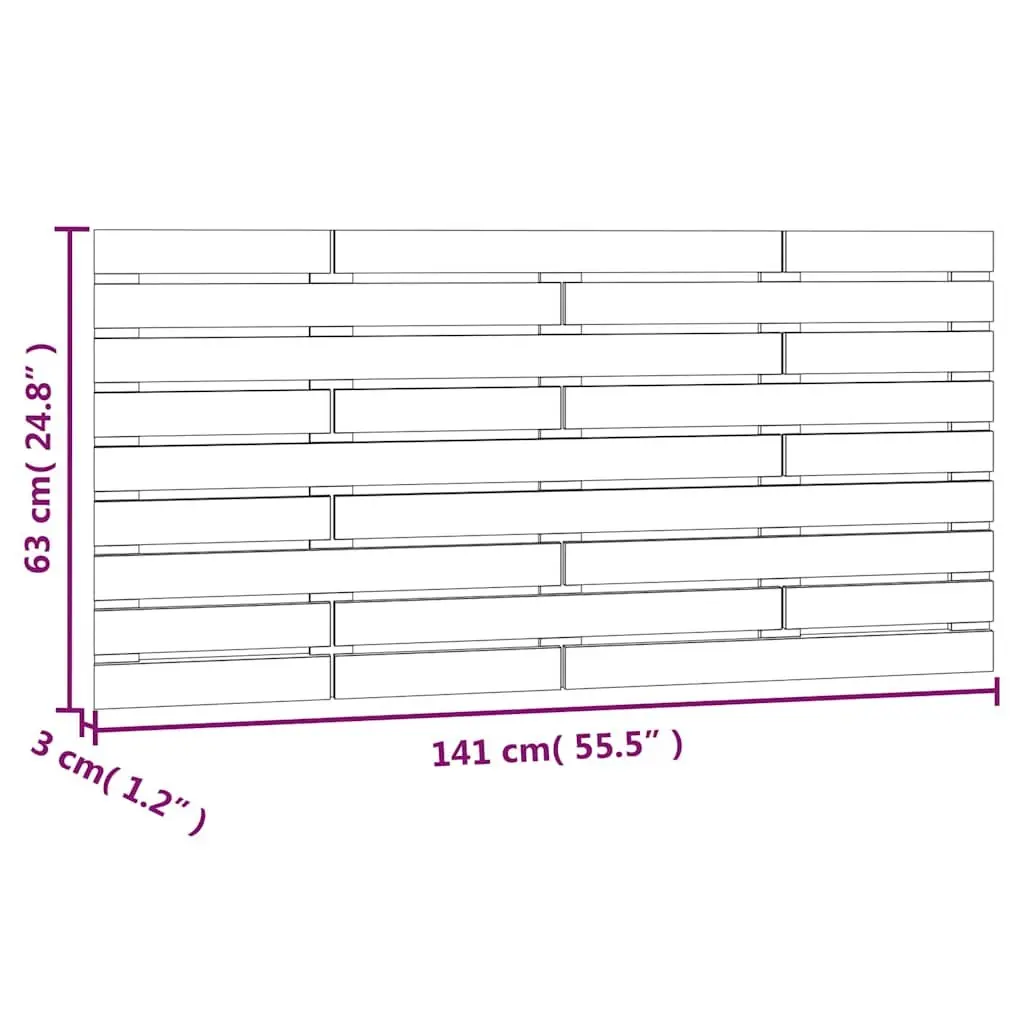 Wall Headboard 141cm White Solid Pine Wood Bedroom Bed Head