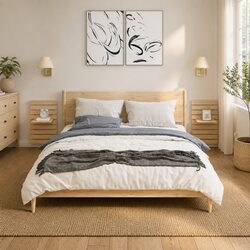 Wall-mounted Bedside Shelves 2 pcs Solid Wood Pine Brown Bedroom Storage