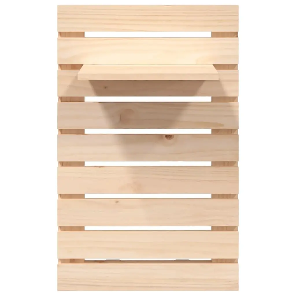 Wall-mounted Bedside Shelves 2 pcs Solid Wood Pine Brown Bedroom Storage