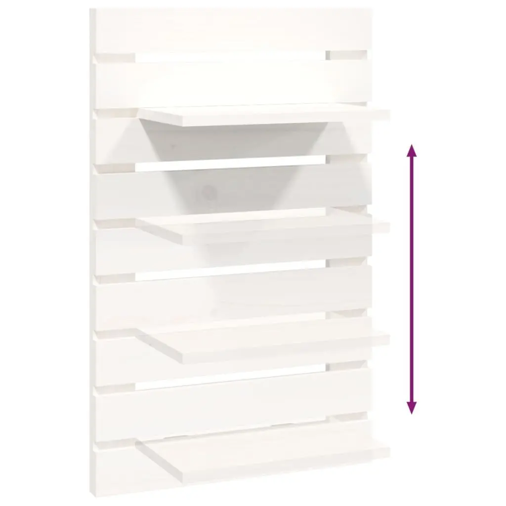 Wall-mounted Shelves Storage Display 2 Piece White Solid Pine Wood