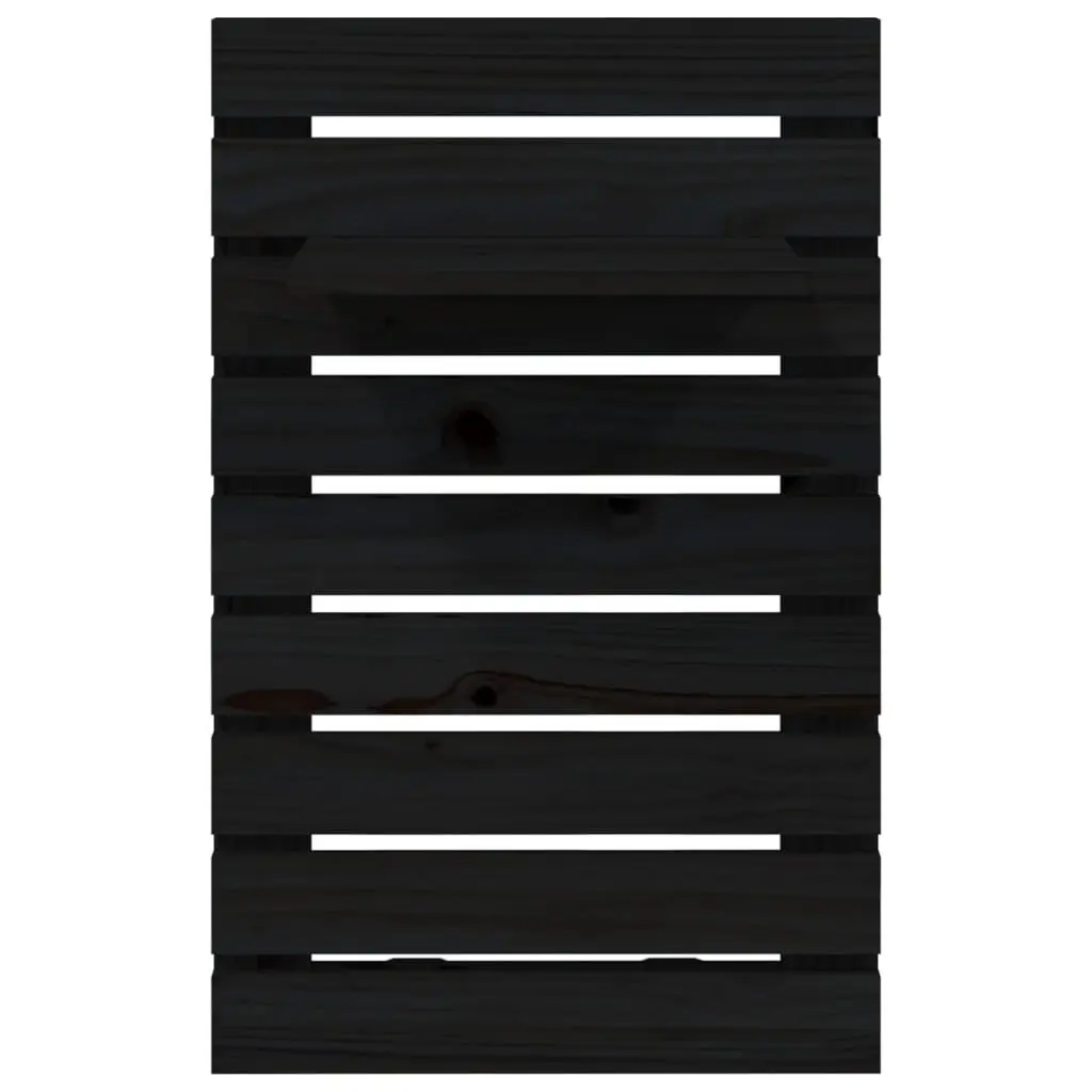 Wall-mounted Bedside Shelves Storage Display 2 pcs Black Solid Pine Wood