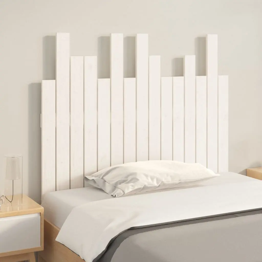 Solid Pine Wood Wall Headboard 95.5cm White Bedroom Bed Panel