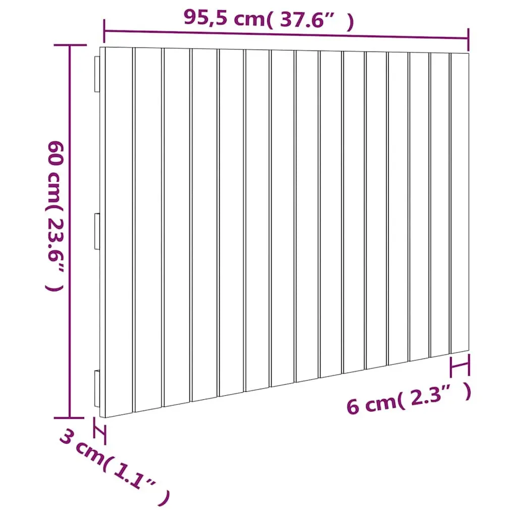 Pine Wood Wall Headboard 95.5 cm for Relaxation