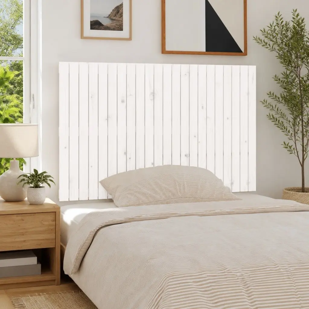 Wall Headboard Backrest Support 140cm White Solid Wood Pine
