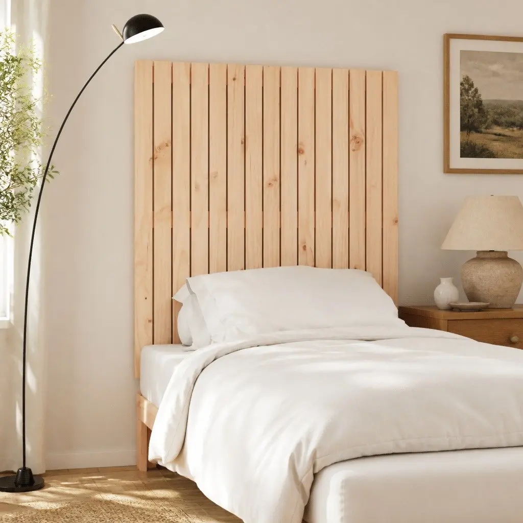 Solid Pine Wood Headboard Wall Mounted Brown 95.5cm Bedroom Furniture