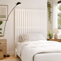 Wall Mounted Headboard 95.5cm White Solid Pine Wood Bedroom Bed Header