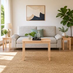 Practical and Stylish Pine Wood Nesting Tables Set