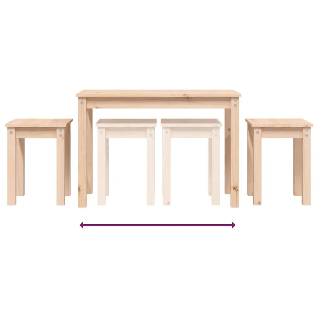 Nesting Tables Set of 3 Pine Wood Brown Side End Tables