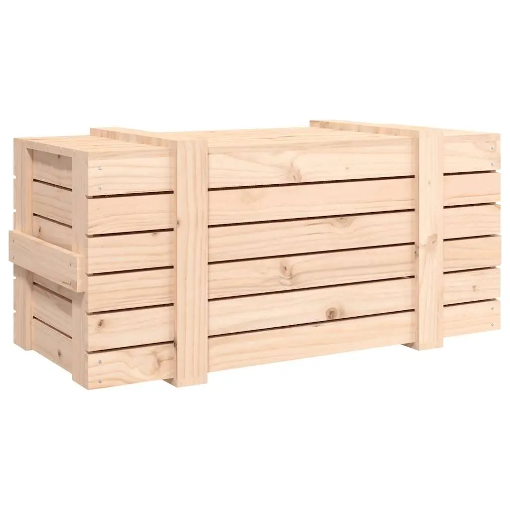 Wooden Storage Box Home Organisation 91x40.5x42cm Brown Solid Pine
