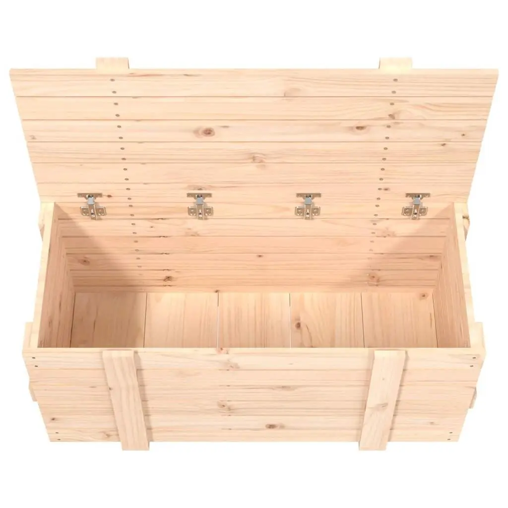 Wooden Storage Box Home Organisation 91x40.5x42cm Brown Solid Pine