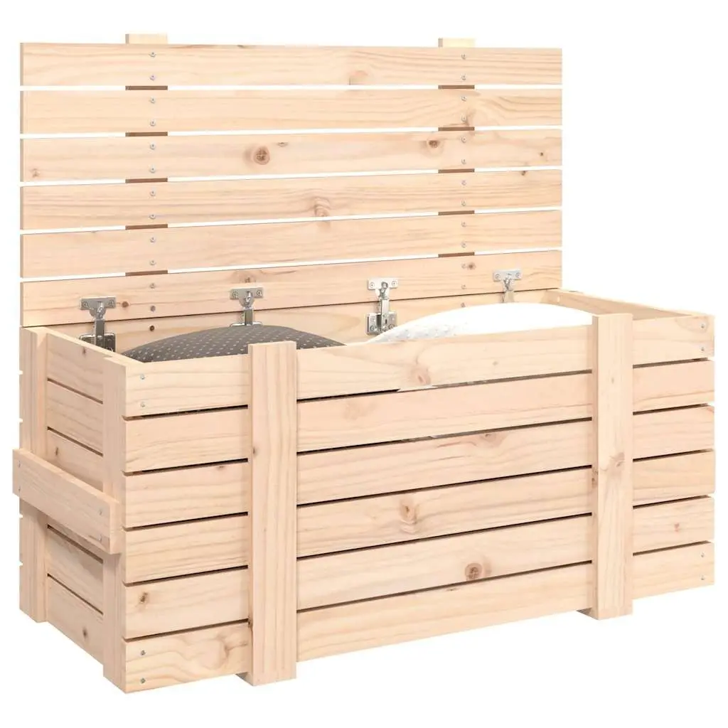 Wooden Storage Box Home Organisation 91x40.5x42cm Brown Solid Pine